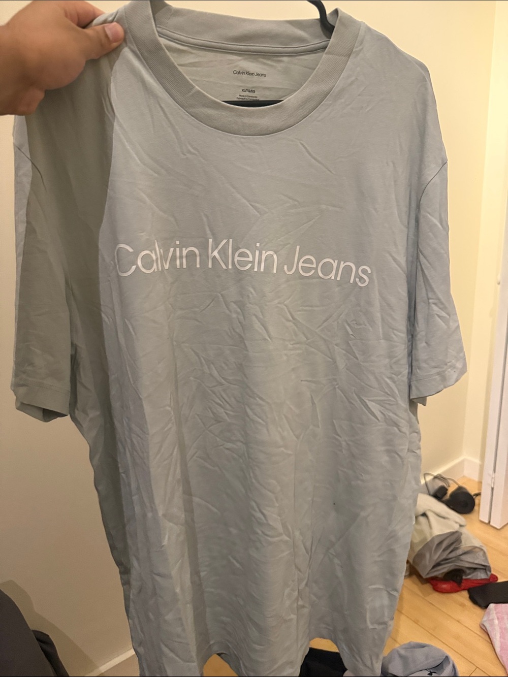 Calvin Klein Jeans Pale Blue Logo Short Sleeve Tee